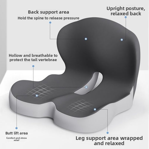 Memory foam one-piece seat cushion backrest